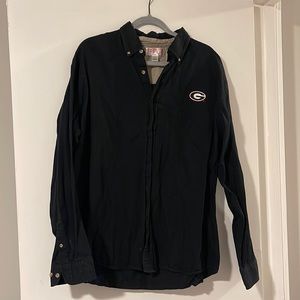 UGA Bulldogs Black Button Down